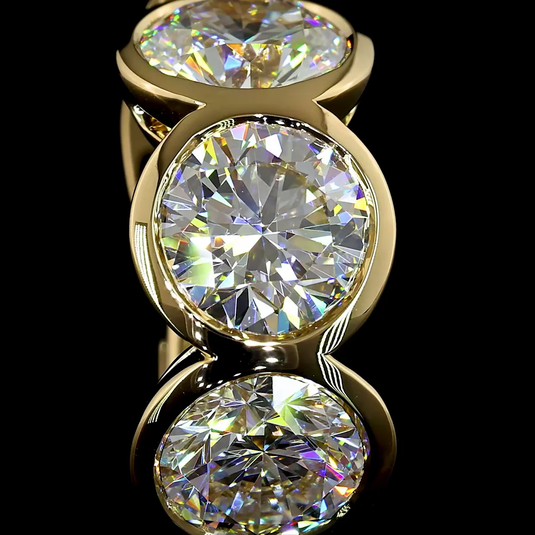 4.88 Cts 14k Yellow Gold Round Shape Huggies Earring - Image 3