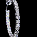 1.87 Cts 14k White Gold Round Shape Hoops Earring - Image 3
