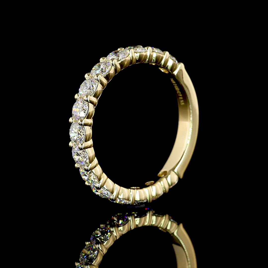 1.55 Cts 14k Yellow Gold Round Shape 3/4 Band Eternity Band - Image 4