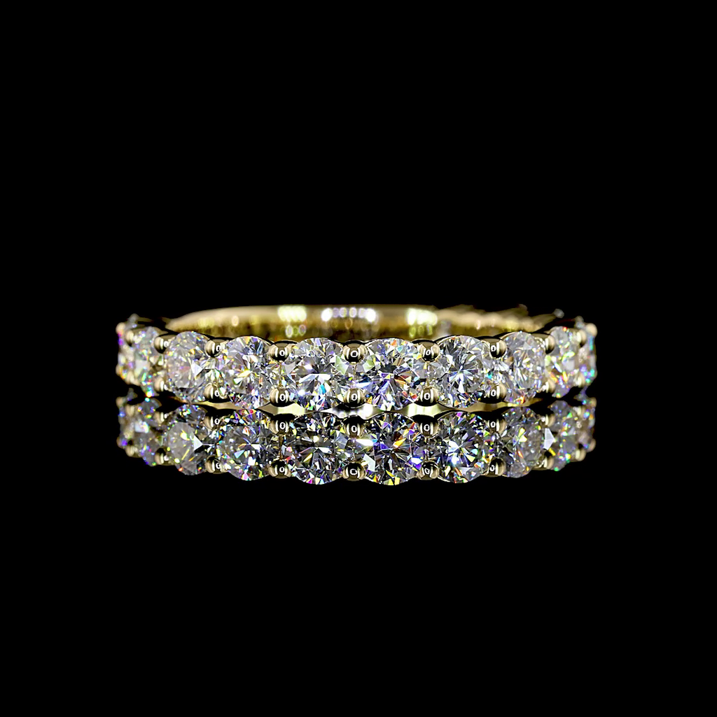 1.55 Cts 14k Yellow Gold Round Shape 3/4 Band Eternity Band - Video