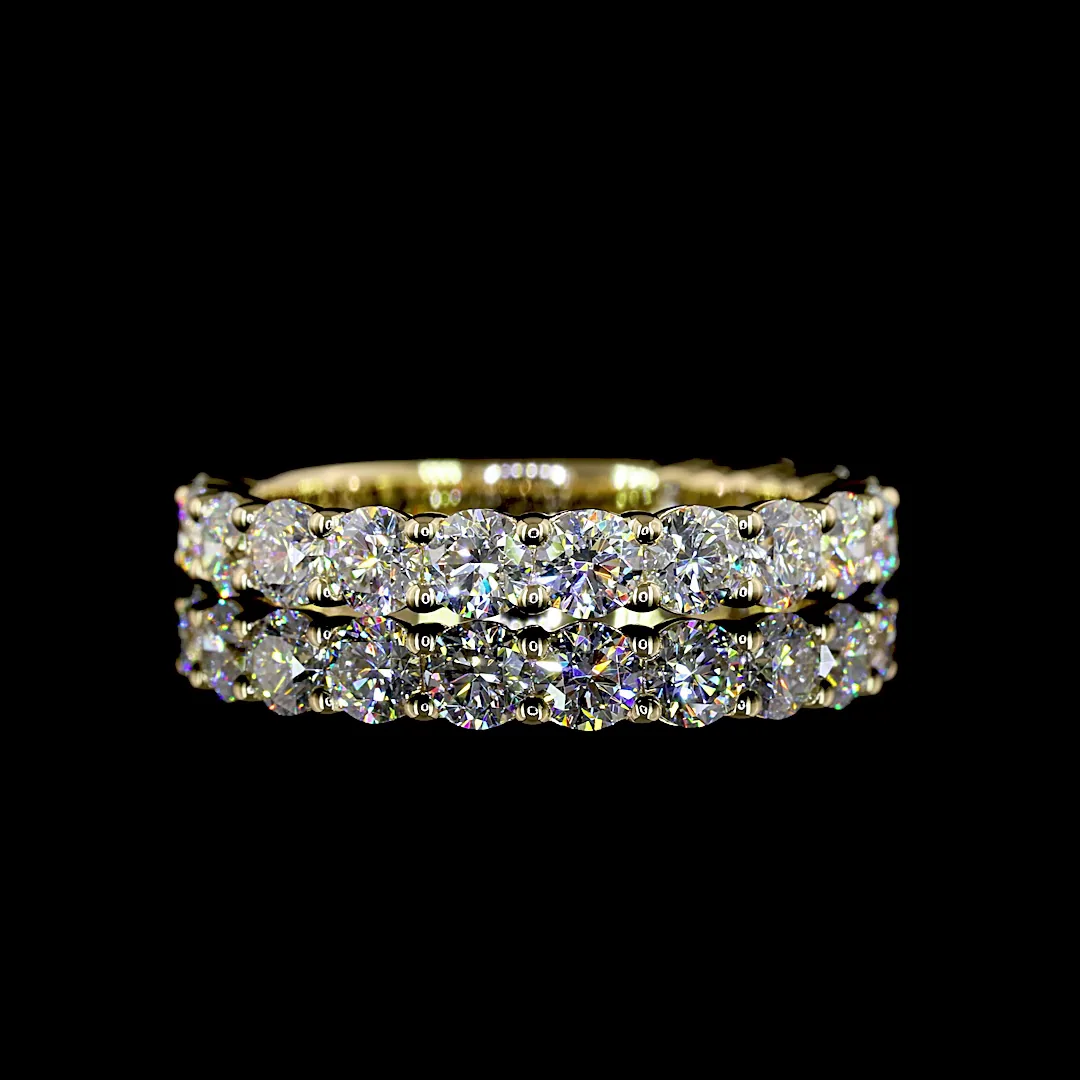 1.55 Cts 14k Yellow Gold Round Shape 3/4 Band Eternity Band - Video