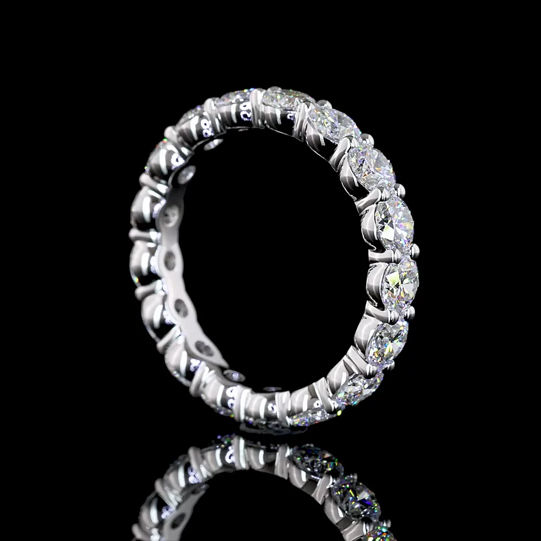 2.73 Cts 14k White Gold Round Shape Eternity Band Eternity Band - Image 2