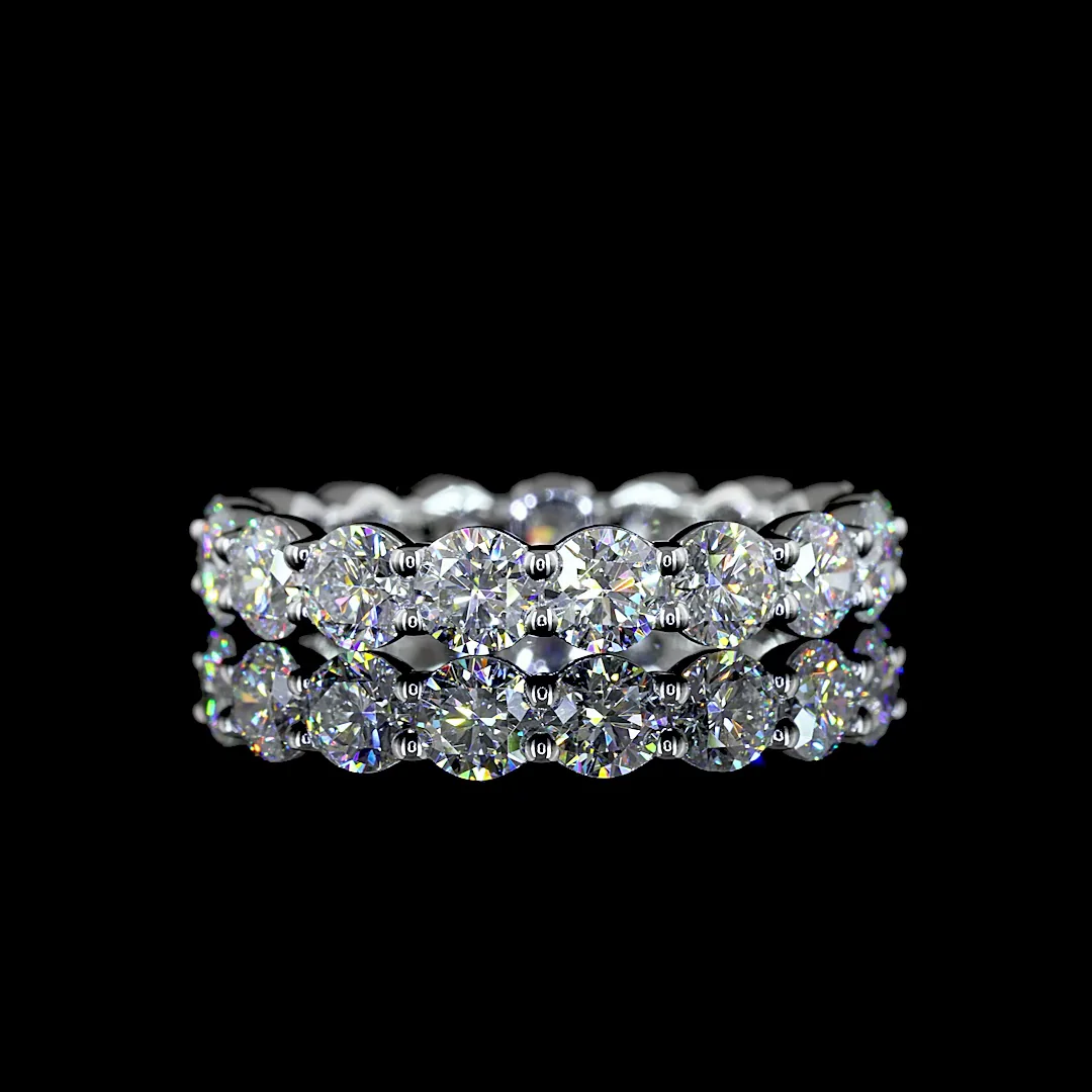 2.73 Cts 14k White Gold Round Shape Eternity Band Eternity Band - Video