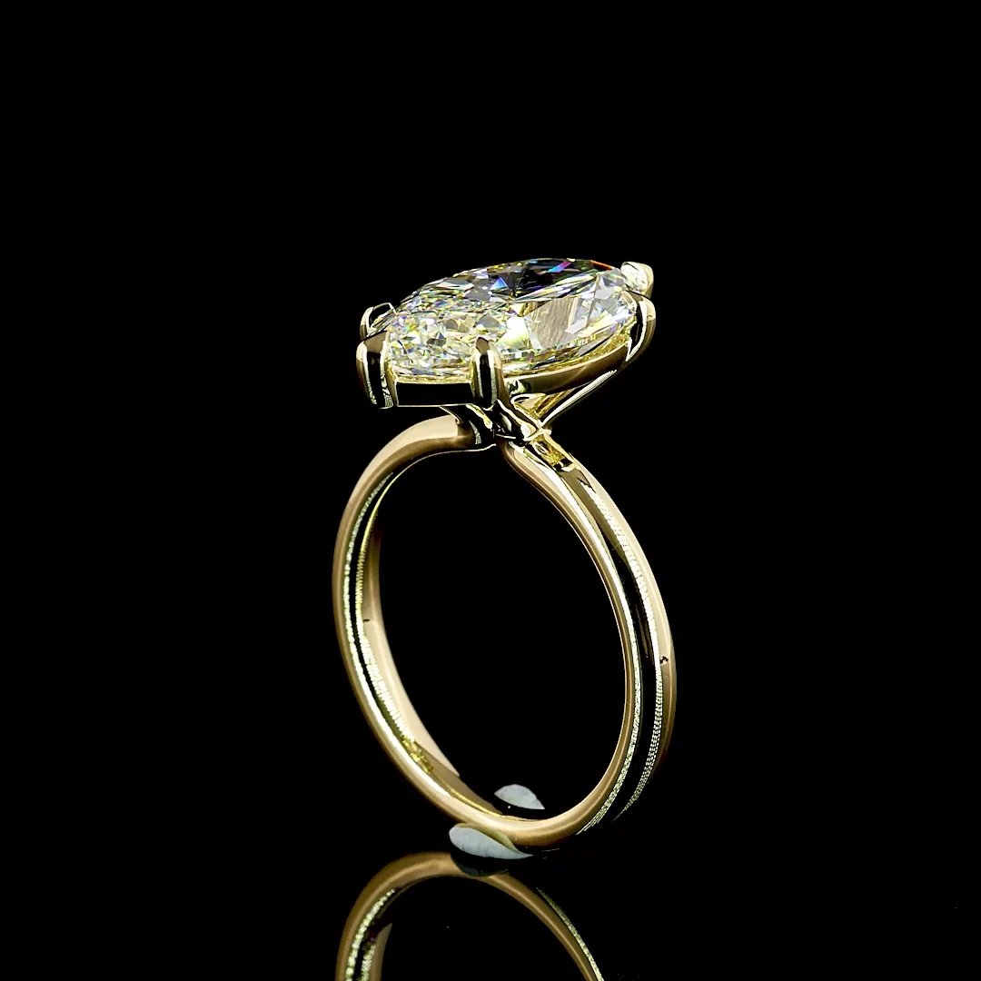 5.2 Cts 14k Yellow Gold Marquise Shape Solitaire Ring - Image 2