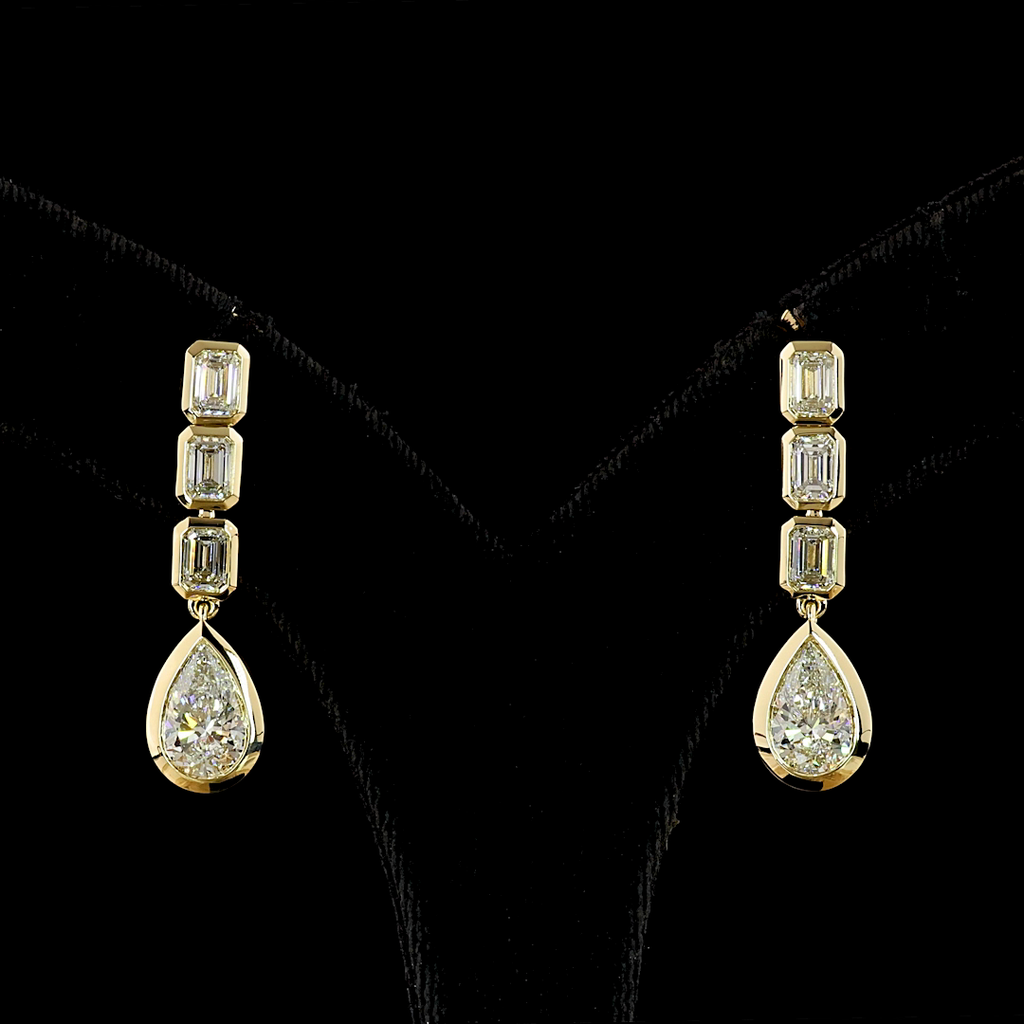 5.09 Cts 14k Yellow Gold Mix Shape Hanging Earring - Video