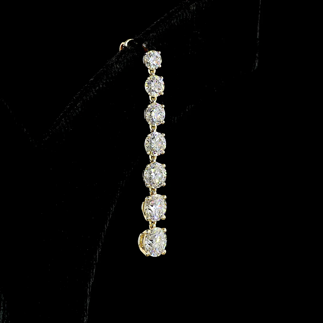 4.17 Cts 14k Yellow Gold Round Shape Hanging Earring - Image 4