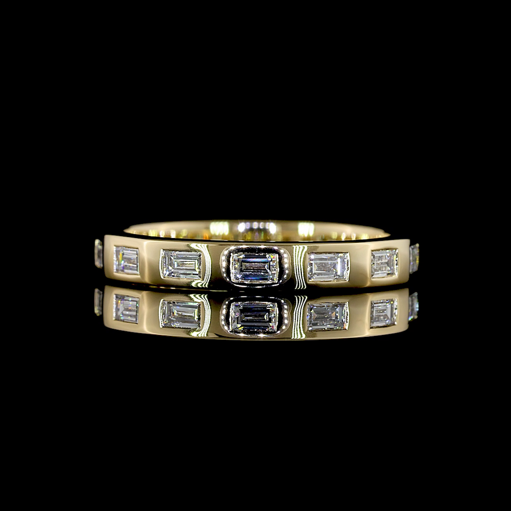 0.44 Cts 14k Yellow Gold Baguette Shape 3/4 Band Eternity Band - Video