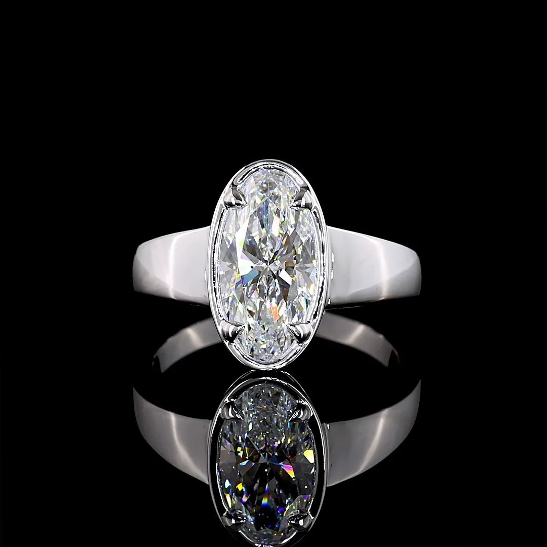 2.14 Cts 14k White Gold Oval Shape Solitaire Ring - Video