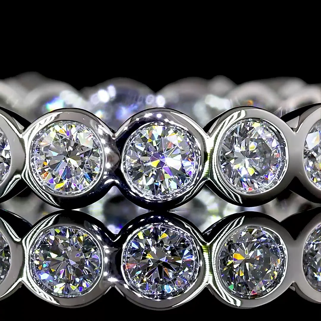 1.16 Cts Platinum Round Shape Eternity Band Eternity Band - Image 3