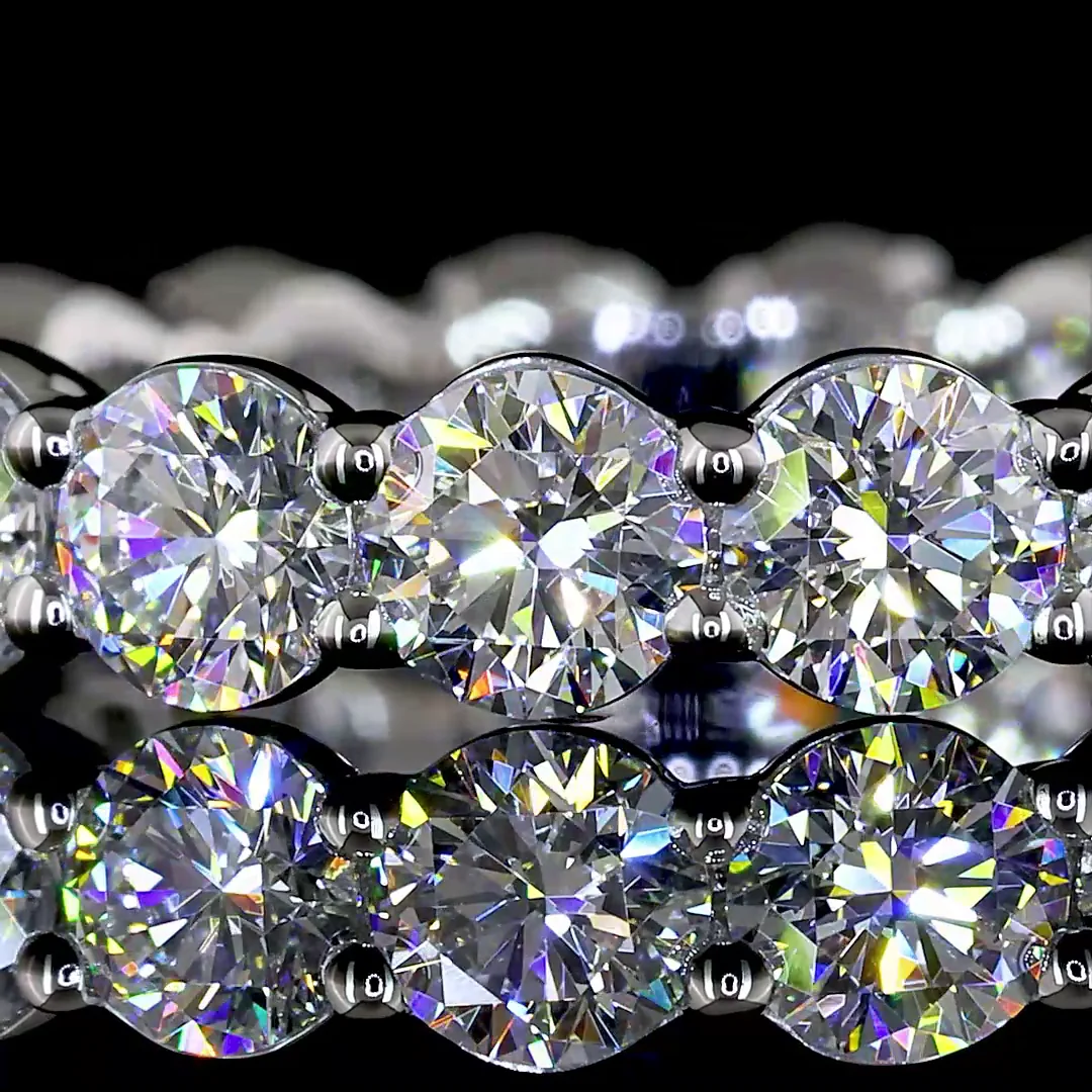 2.51 Cts Platinum Round Shape Eternity Band Eternity Band - Image 3