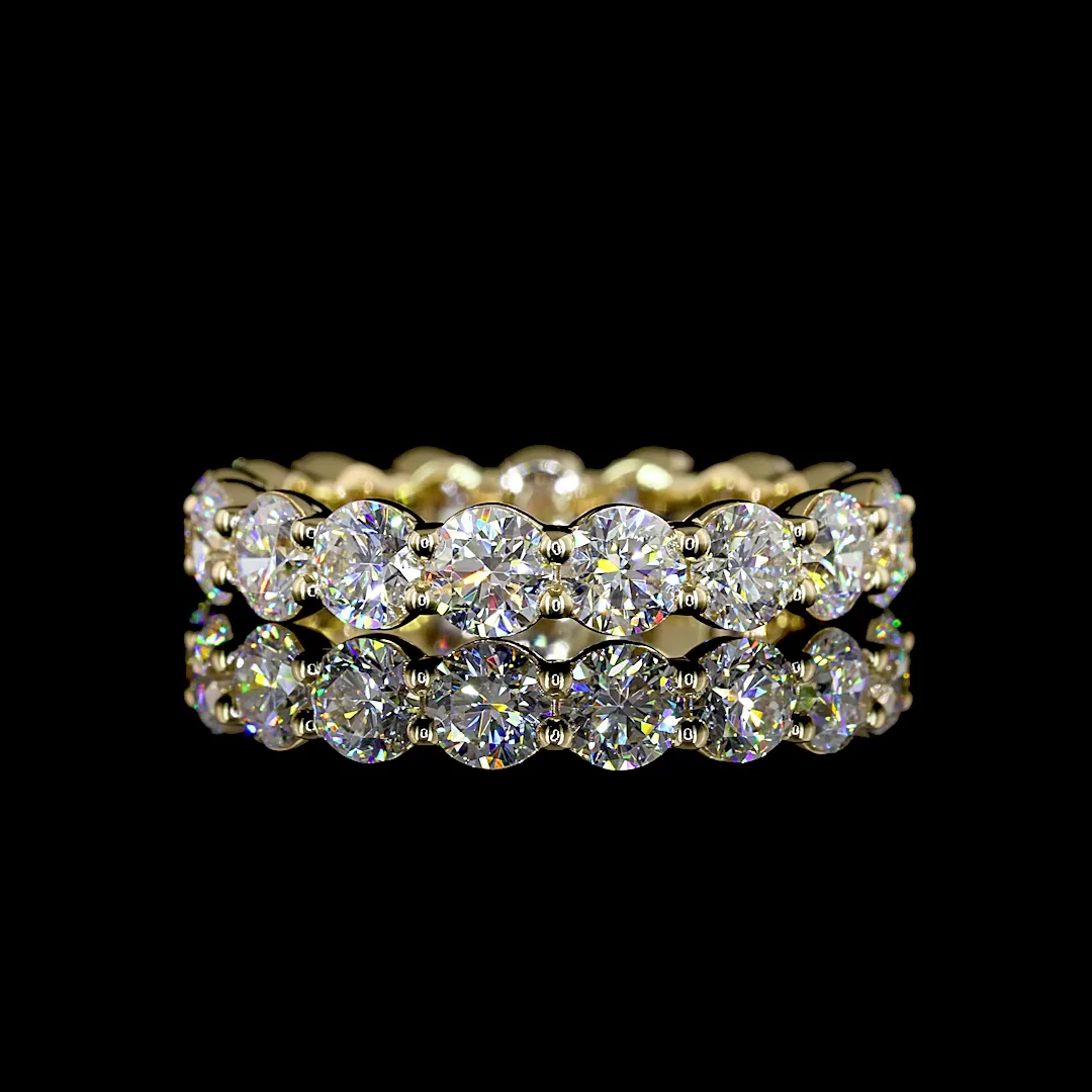 2.59 Cts 14k Yellow Gold Round Shape Eternity Band Eternity Band - Video