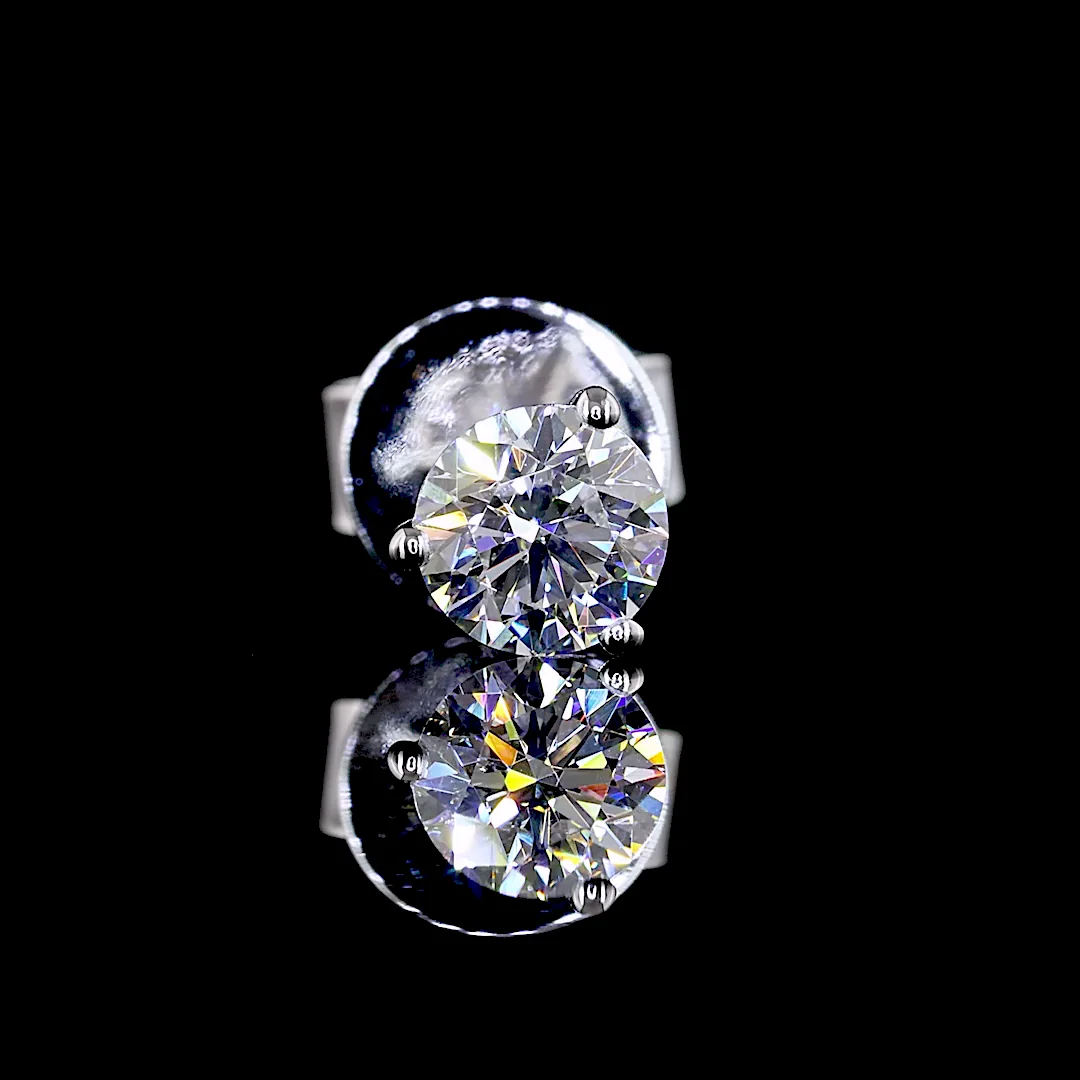 0.49 Cts 14k White Gold Round Shape Martini Earring - Image 3