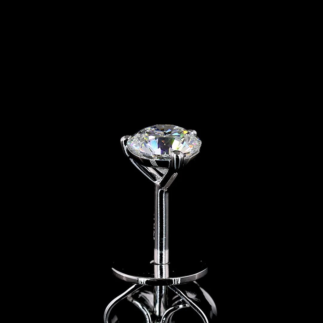 0.49 Cts 14k White Gold Round Shape Martini Earring - Image 4