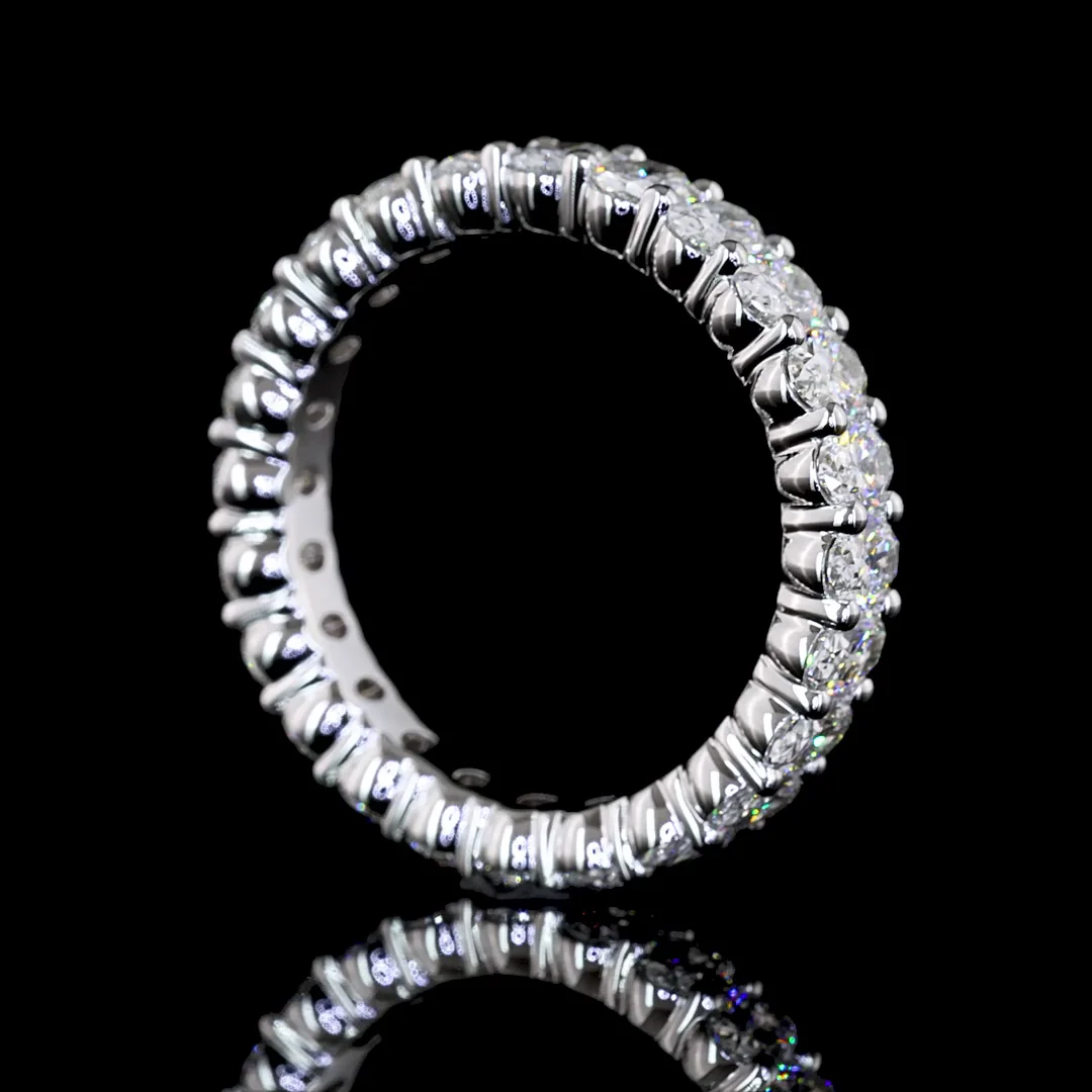 2.53 Cts 18k White Gold Oval Shape Eternity Band Eternity Band - Image 2