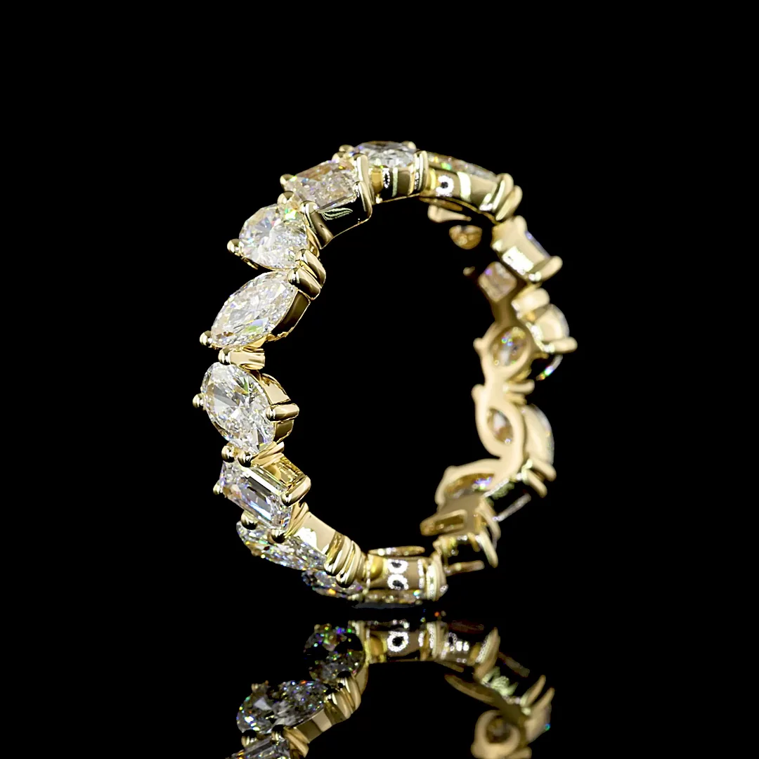 3.2 Cts 14k Yellow Gold Mix Shape Eternity Band Eternity Band - Image 4