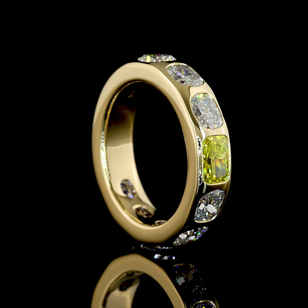 3.75 Cts 14k Yellow Gold Mix Shape Eternity Band Eternity Band - Image 2