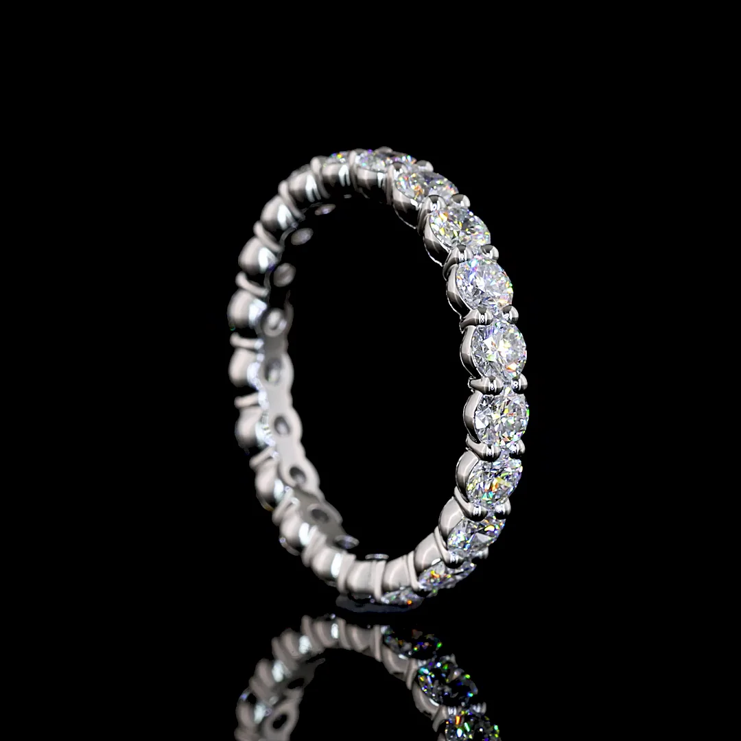1.56 Cts Platinum Round Shape Eternity Band Eternity Band - Image 2