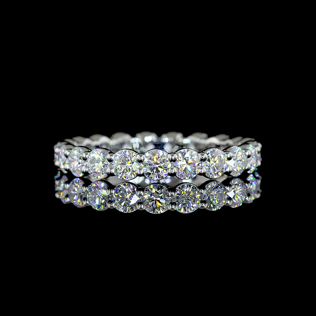 1.56 Cts Platinum Round Shape Eternity Band Eternity Band - Video