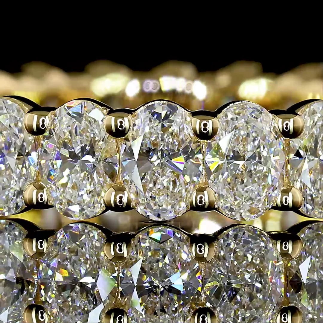 2.52 Cts 18k Yellow Gold Oval Shape Eternity Band Eternity Band - Image 3