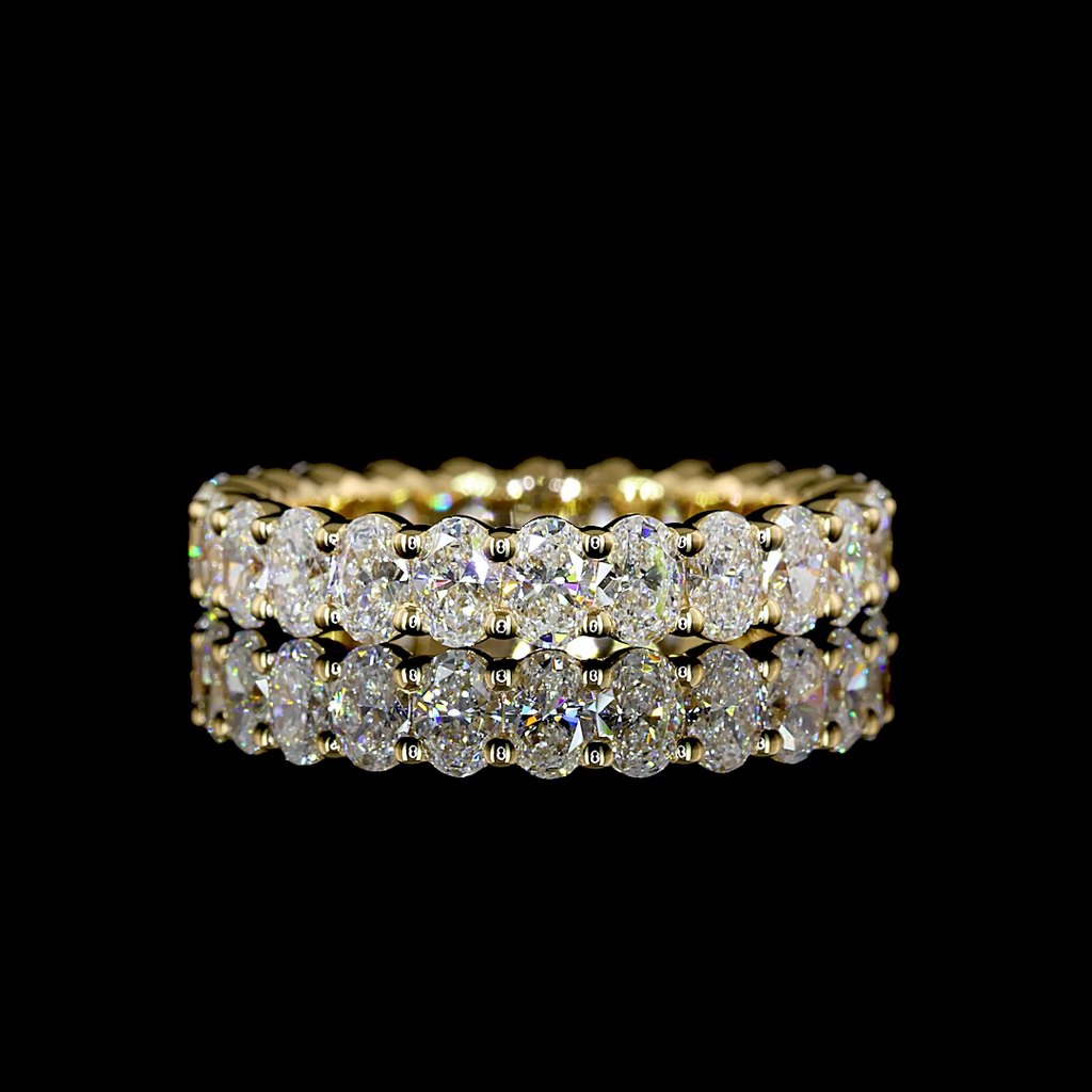 2.52 Cts 18k Yellow Gold Oval Shape Eternity Band Eternity Band - Video