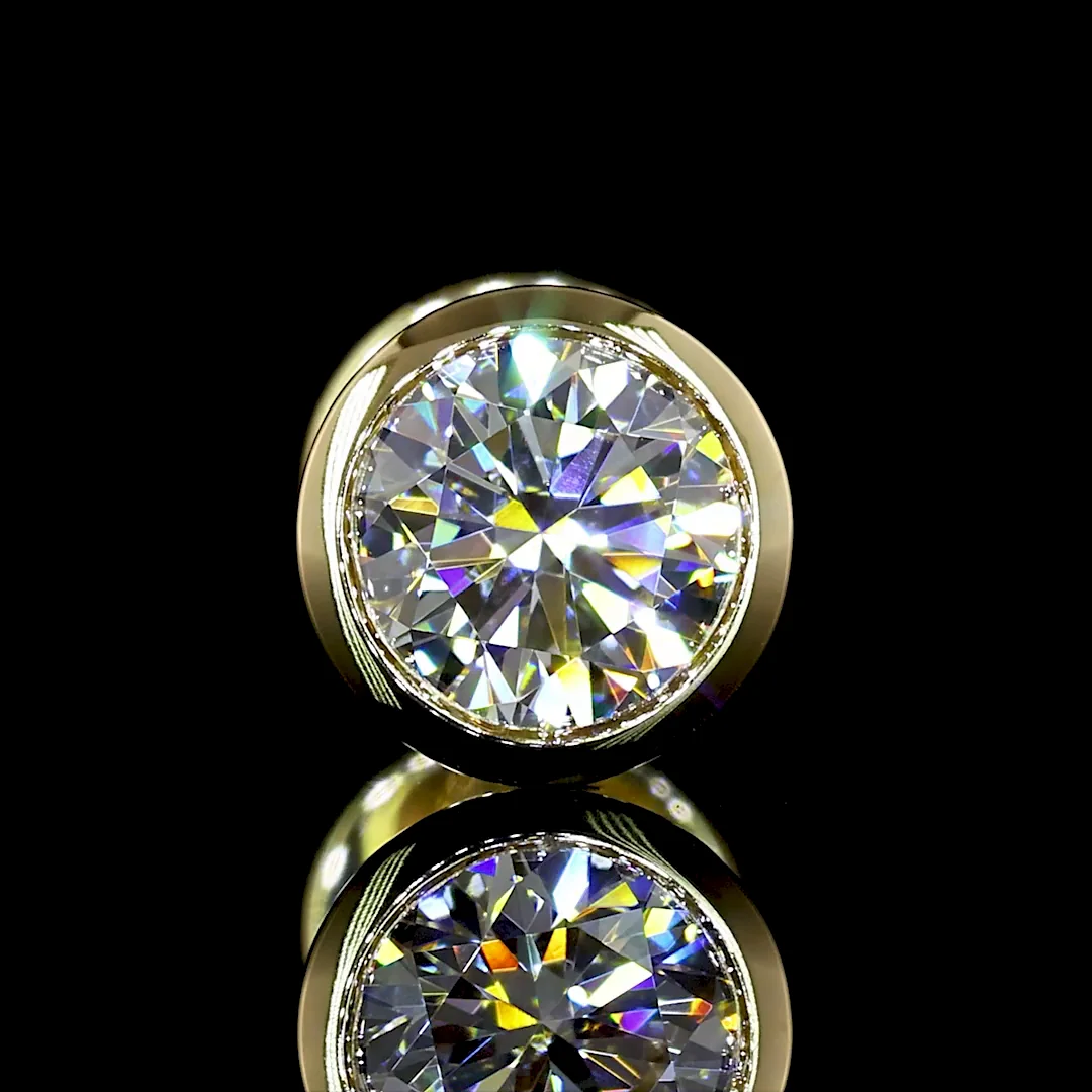 1.02 Cts 14k Yellow Gold Round Shape Studs Earring - Image 3