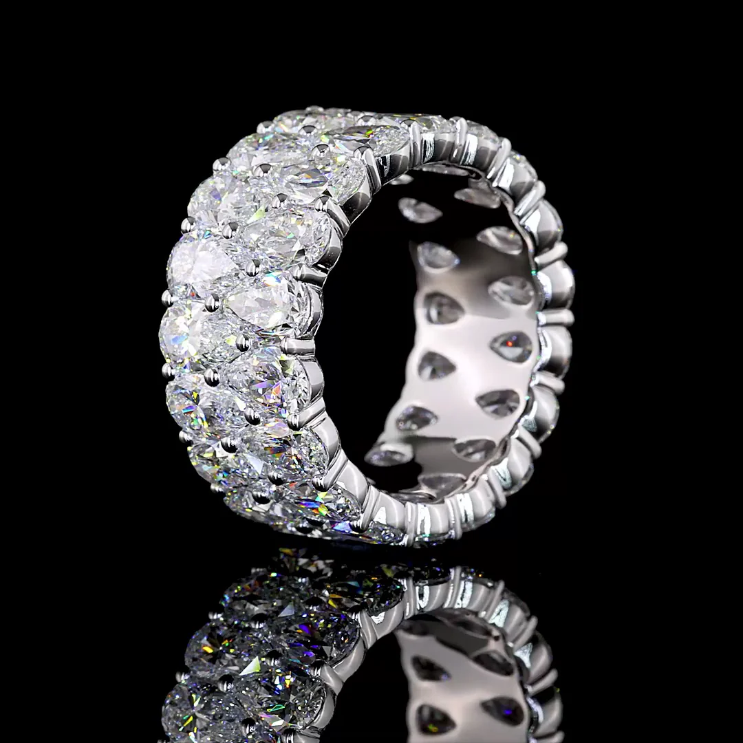 9.88 Cts 14k White Gold Pear Shape Eternity Band Eternity Band - Image 4