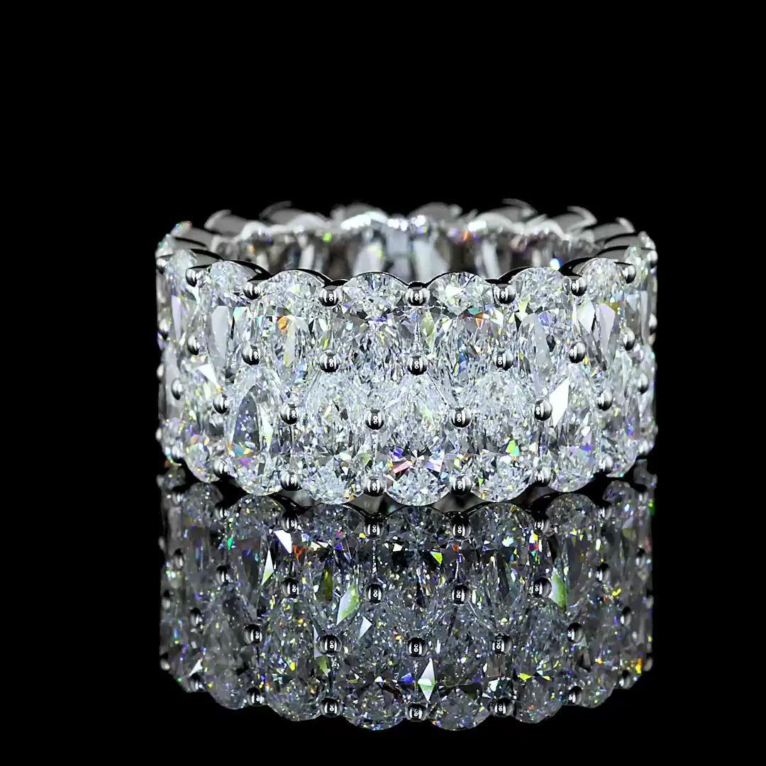 9.88 Cts 14k White Gold Pear Shape Eternity Band Eternity Band - Video