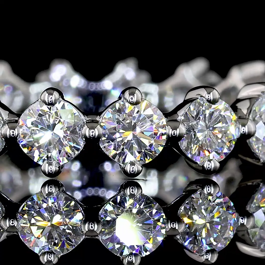 1.34 Cts Platinum Round Shape Eternity Band Eternity Band - Image 3