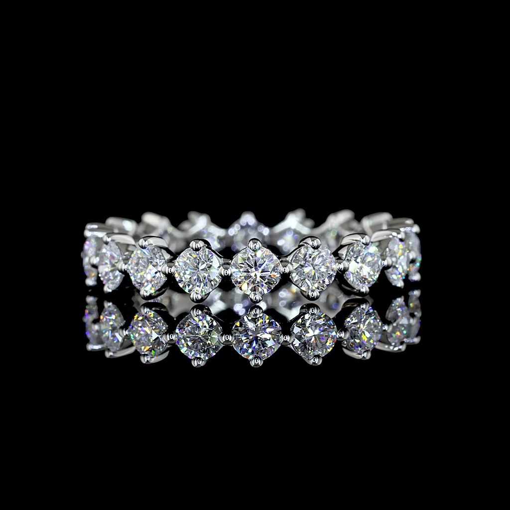 1.34 Cts Platinum Round Shape Eternity Band Eternity Band - Video