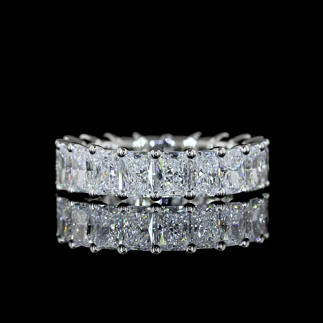 4.06 Cts Platinum Radiant Shape Eternity Band Eternity Band - Video