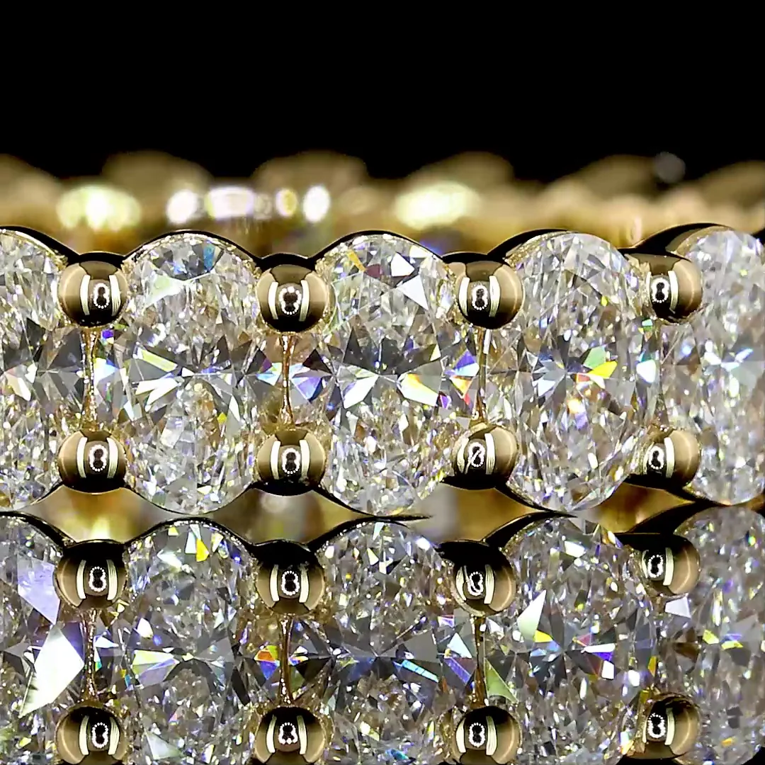 2.61 Cts 18k Yellow Gold Oval Shape Eternity Band Eternity Band - Image 3