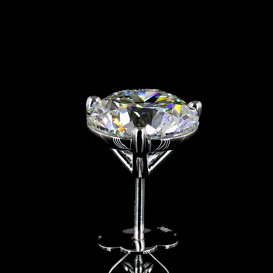 6.19 Cts 14k White Gold Round Shape Martini Earring - Image 4