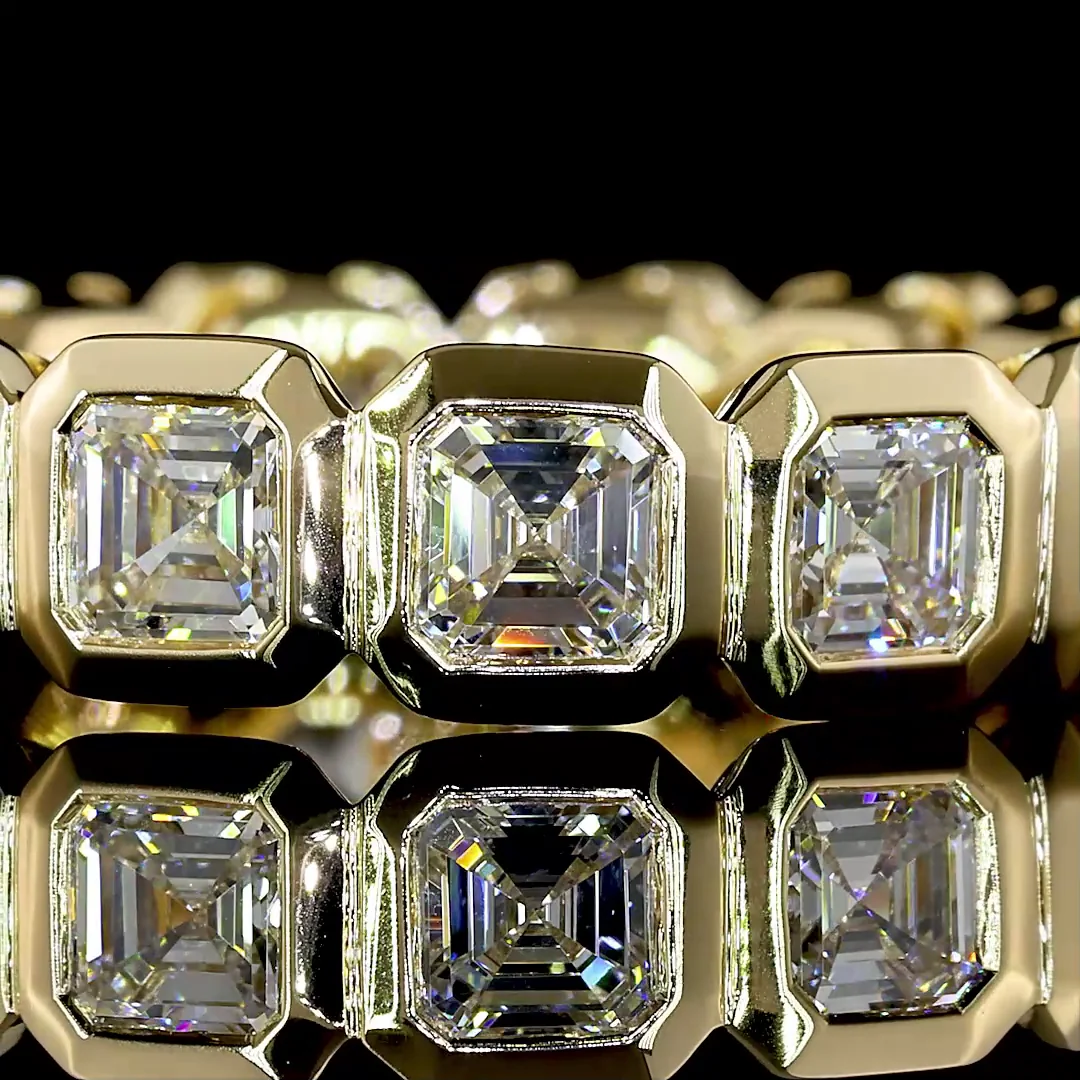 4.01 Cts 14k Yellow Gold Asscher Shape Eternity Band Eternity Band - Image 3