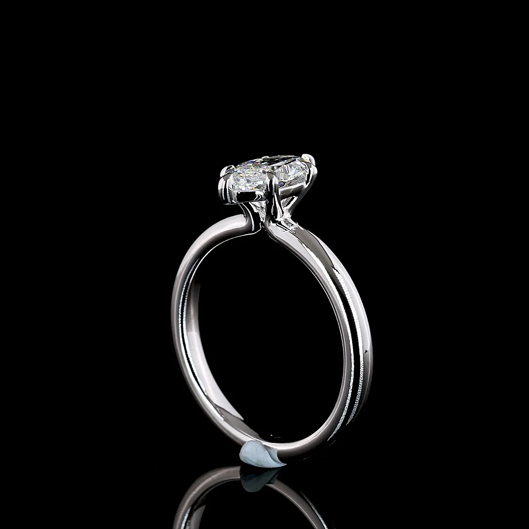 1.04 Cts 14k White Gold Marquise Shape Solitaire Ring - Image 2