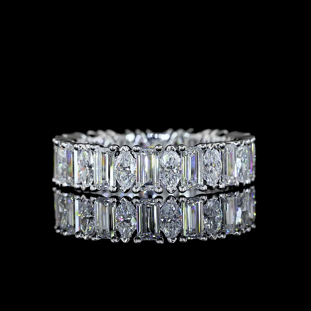 2.64 Cts 14k White Gold Mix Shape Eternity Band Eternity Band - Video