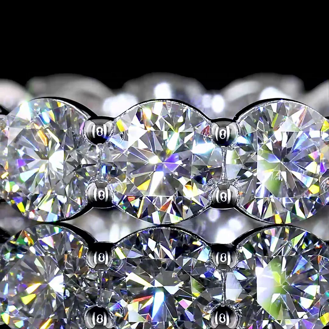 3.9 Cts 14k White Gold Round Shape Eternity Band Eternity Band - Image 3