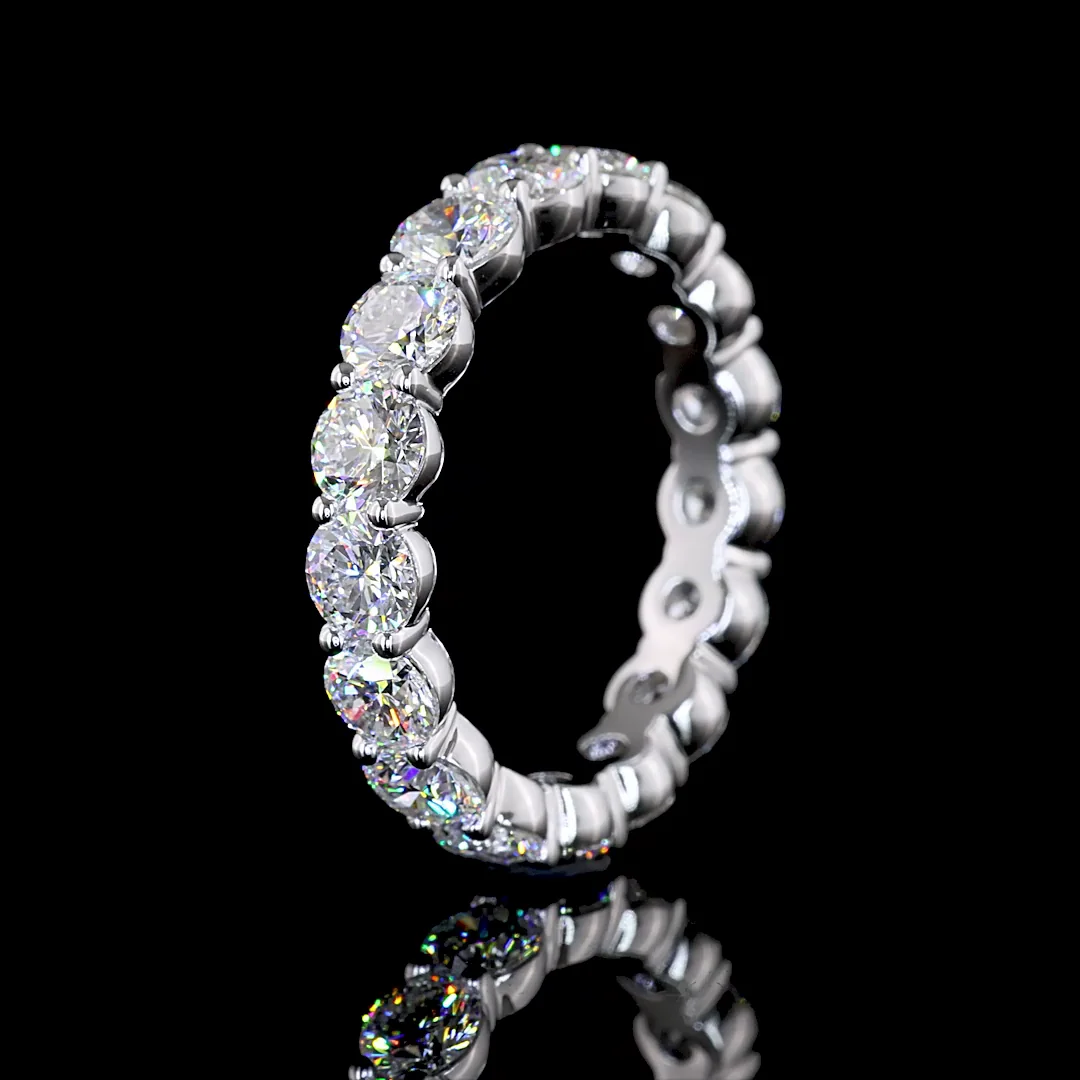 3.9 Cts 14k White Gold Round Shape Eternity Band Eternity Band - Image 4