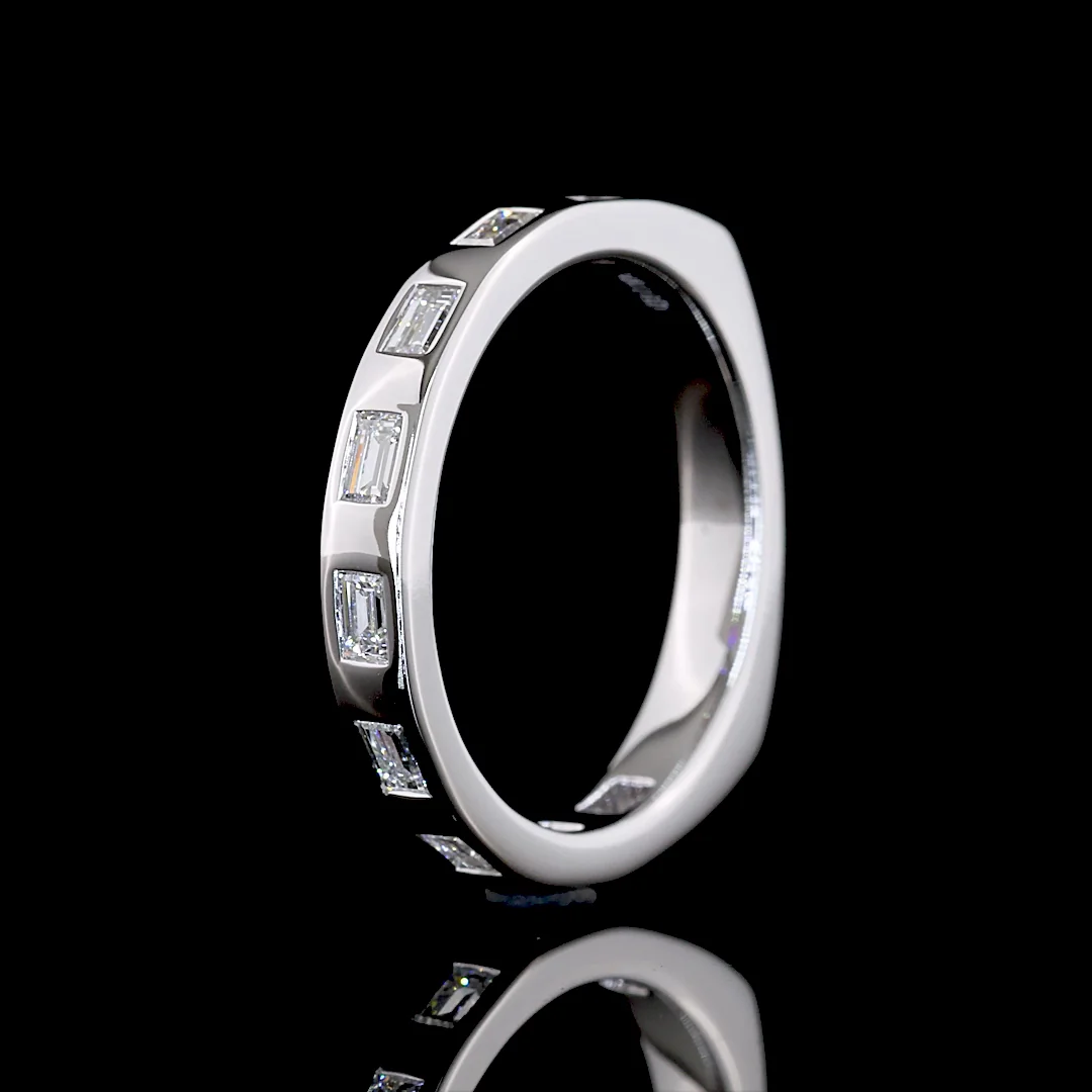 0.44 Cts 14k White Gold Baguette Shape Eternity Band Eternity Band - Image 4