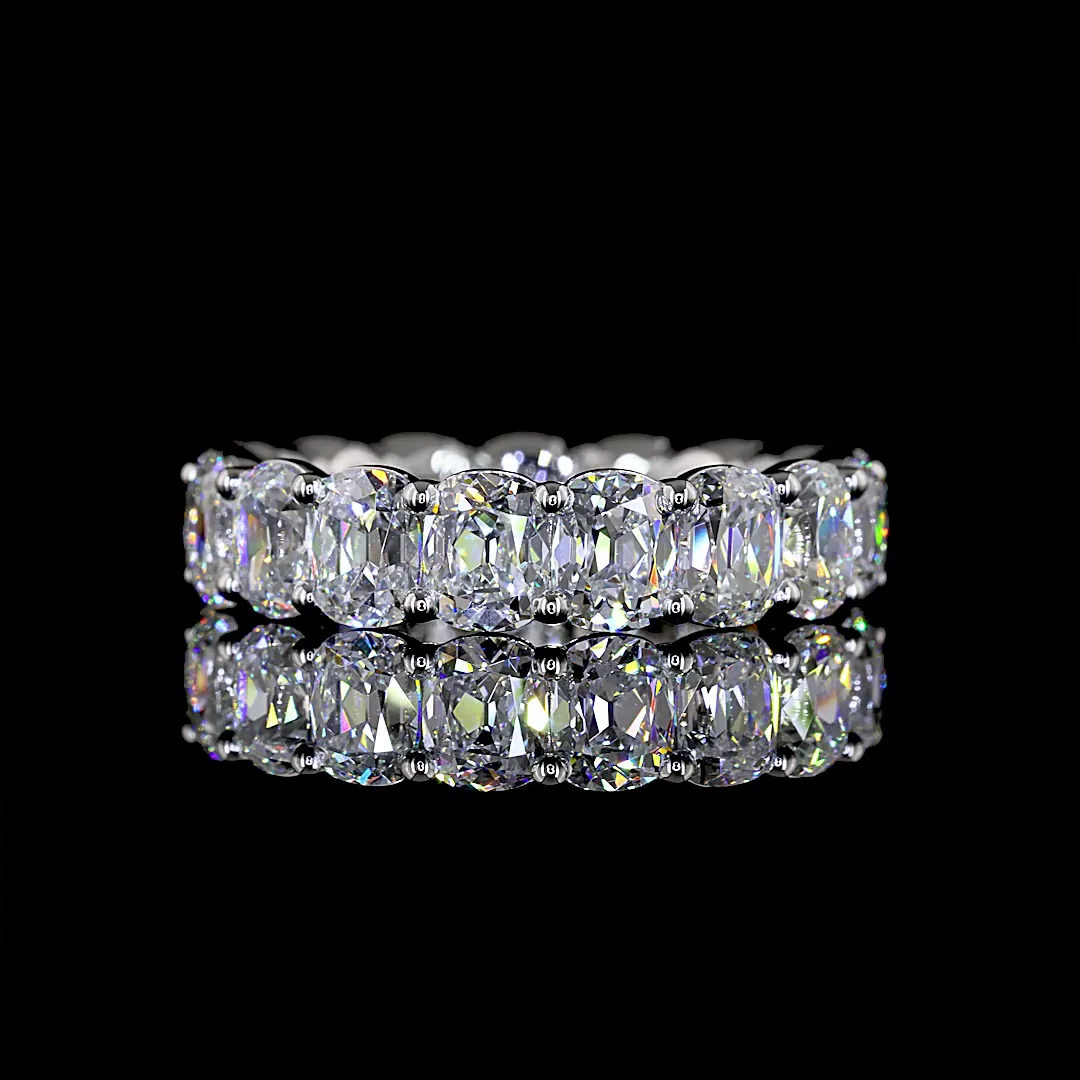 5.7 Cts Platinum Antique Cushion Shape Eternity Band Eternity Band - Video