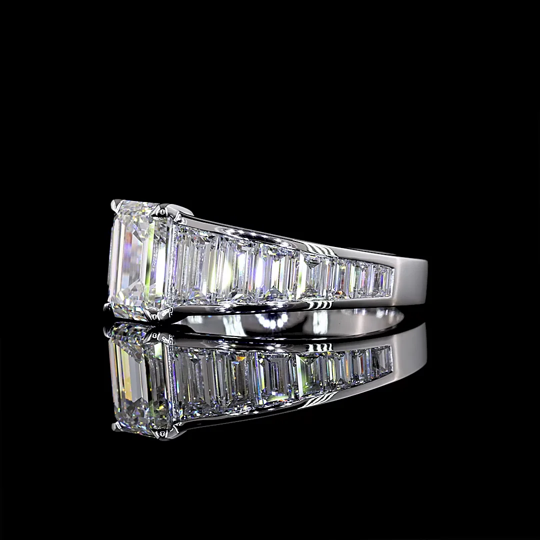 2.98 Cts 14k White Gold Mix Shape Special Ring - Image 2