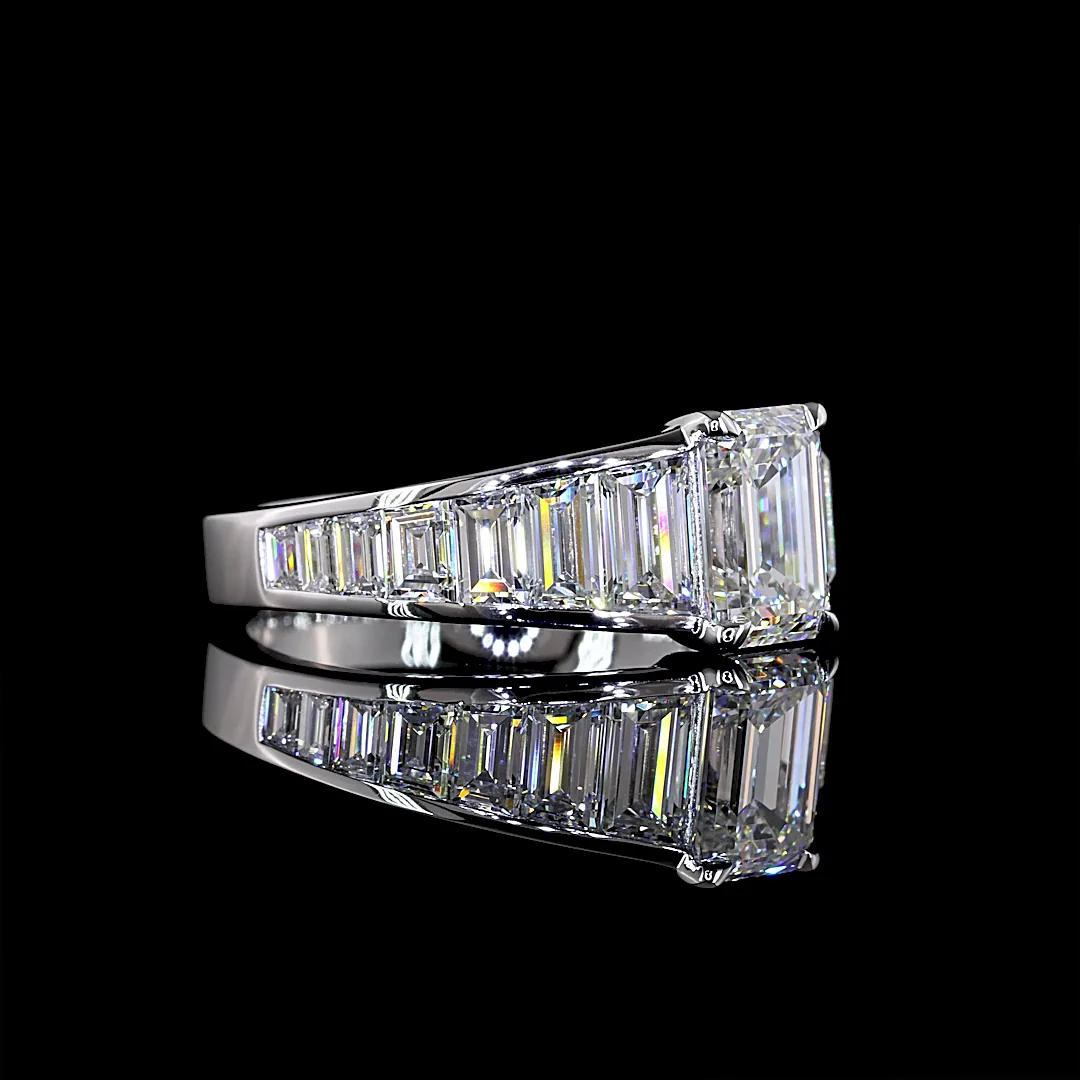 2.98 Cts 14k White Gold Mix Shape Special Ring - Image 3
