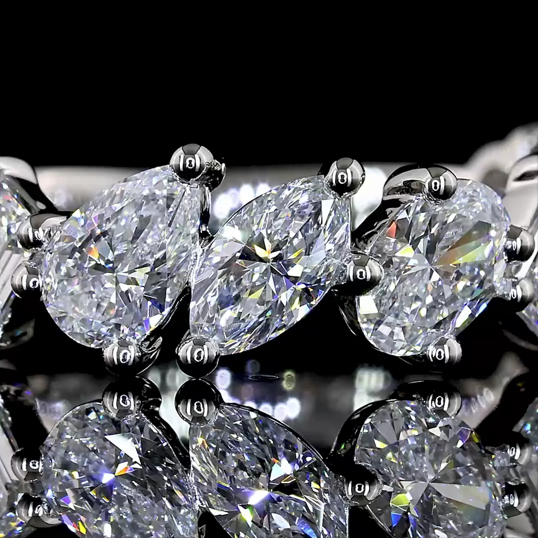 2.08 Cts Platinum Mix Shape 3/4 Band Eternity Band - Image 3