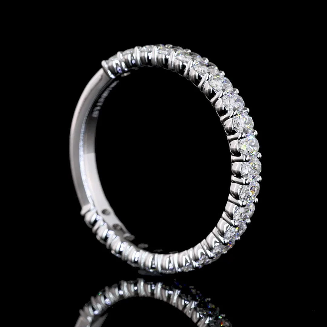 1.17 Cts 14k White Gold Oval Shape 3/4 Band Eternity Band - Image 2