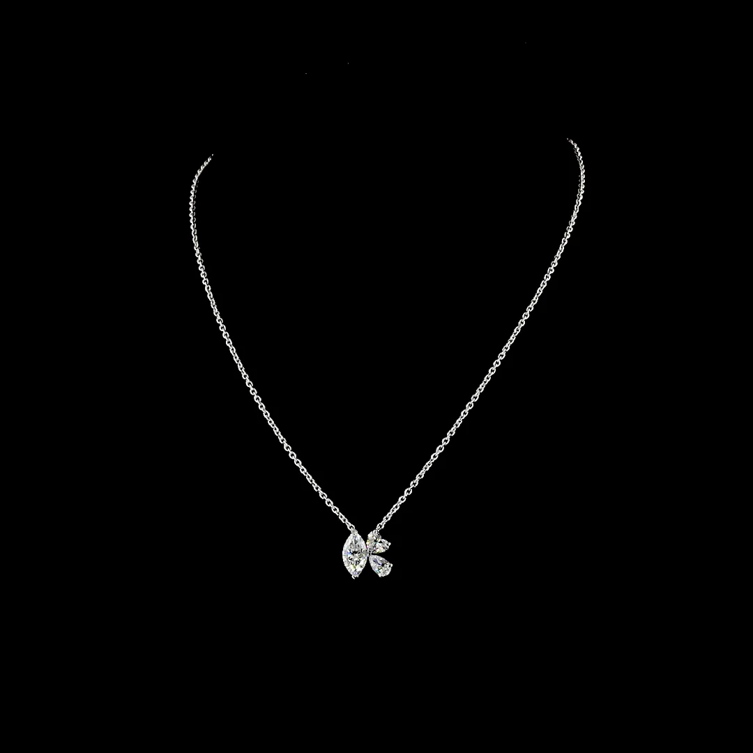 2.56 Cts 14k White Gold Mix Shape Pendant Pendant - Video