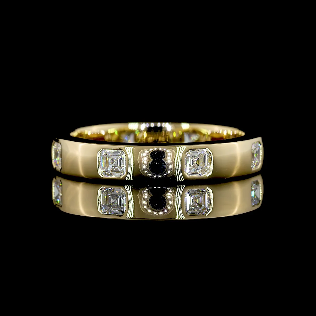 0.83 Cts 14k Yellow Gold Asscher Shape Eternity Band Eternity Band - Video