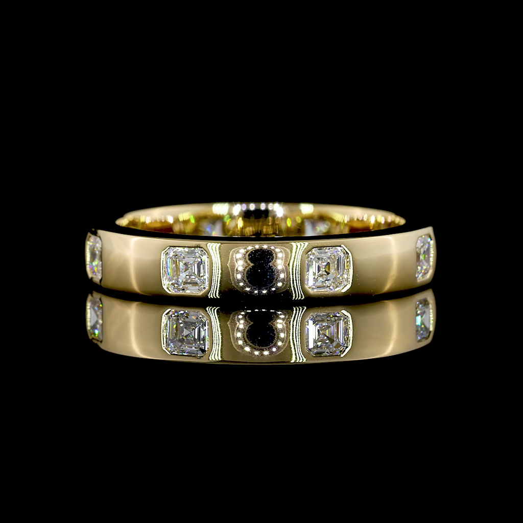 0.83 Cts 14k Yellow Gold Asscher Shape Eternity Band Eternity Band - Video