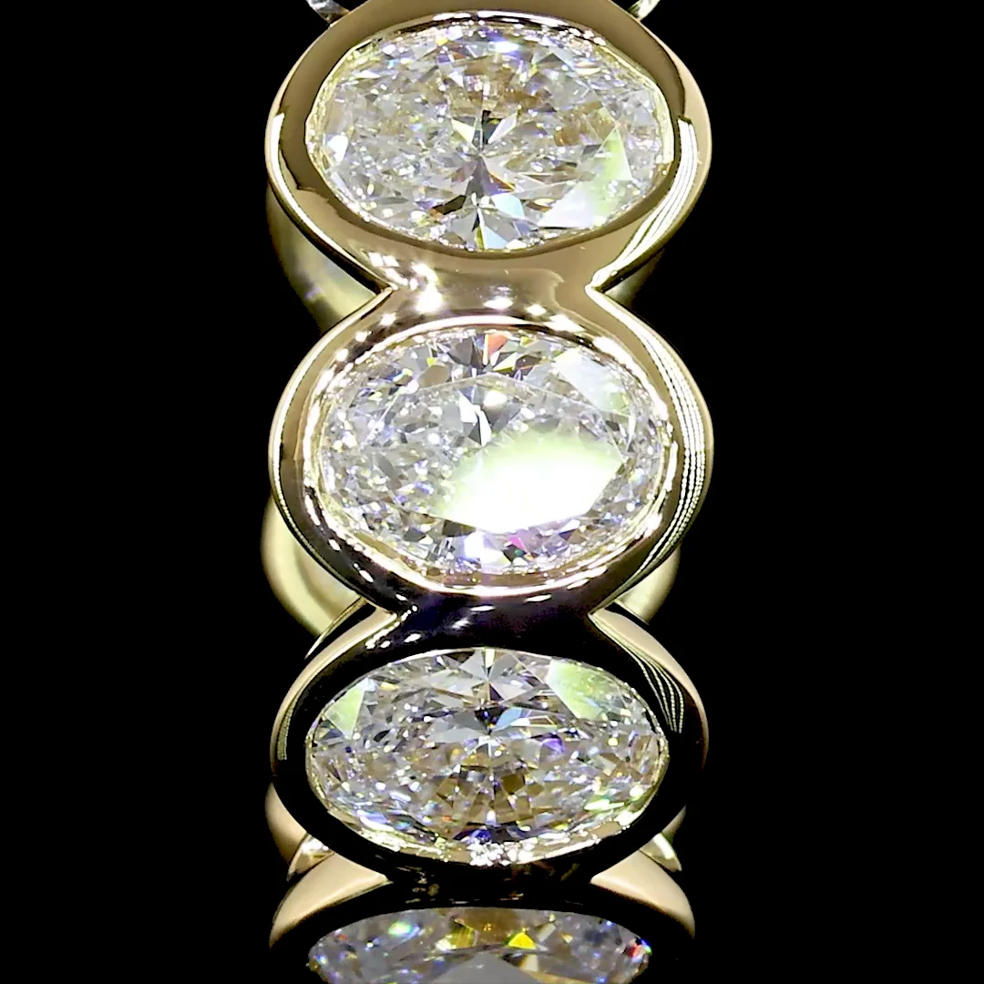 2.03 Cts 14k Yellow Gold Oval Shape Huggies Earring - Image 3