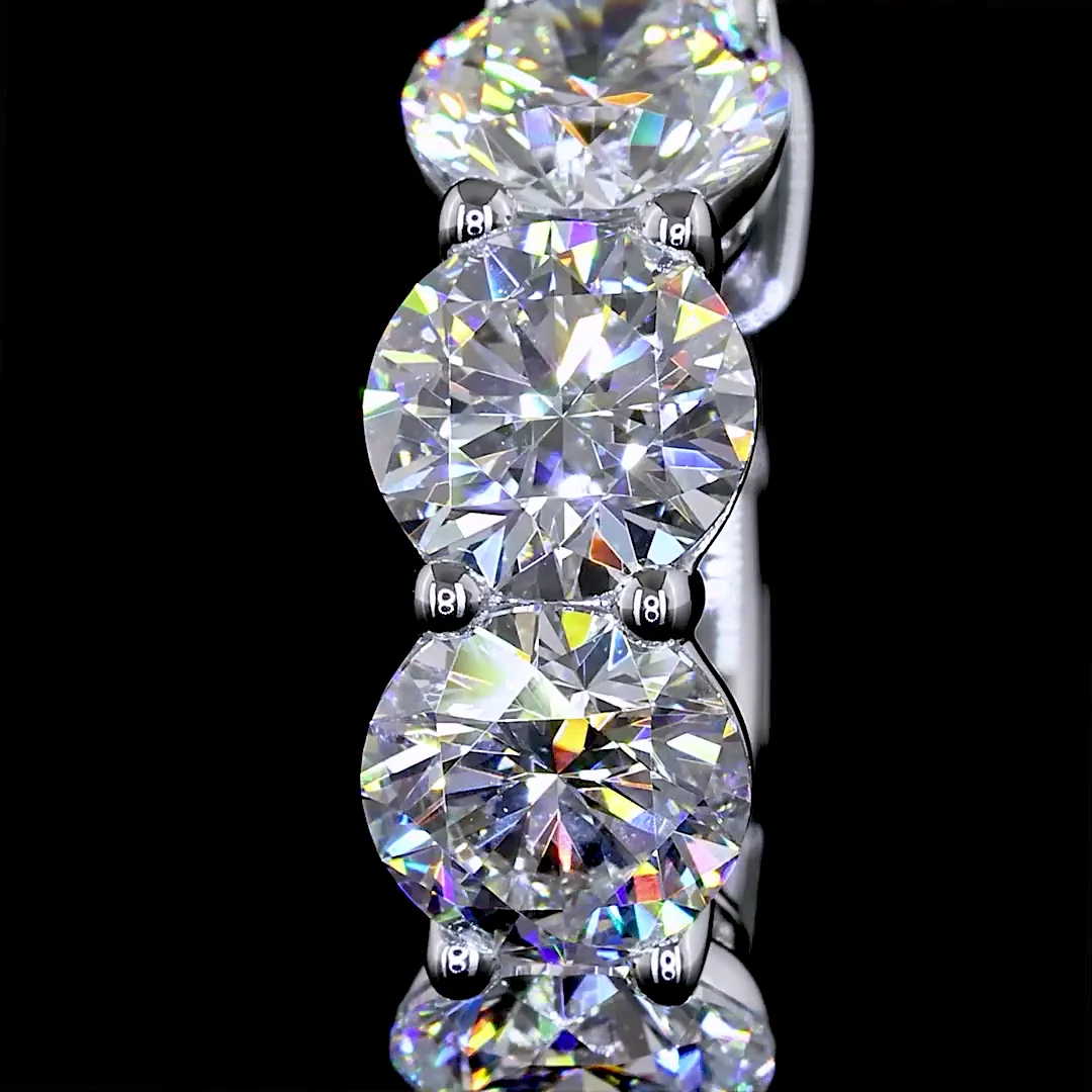 3.39 Cts 14k White Gold Round Shape Huggies Earring - Image 3