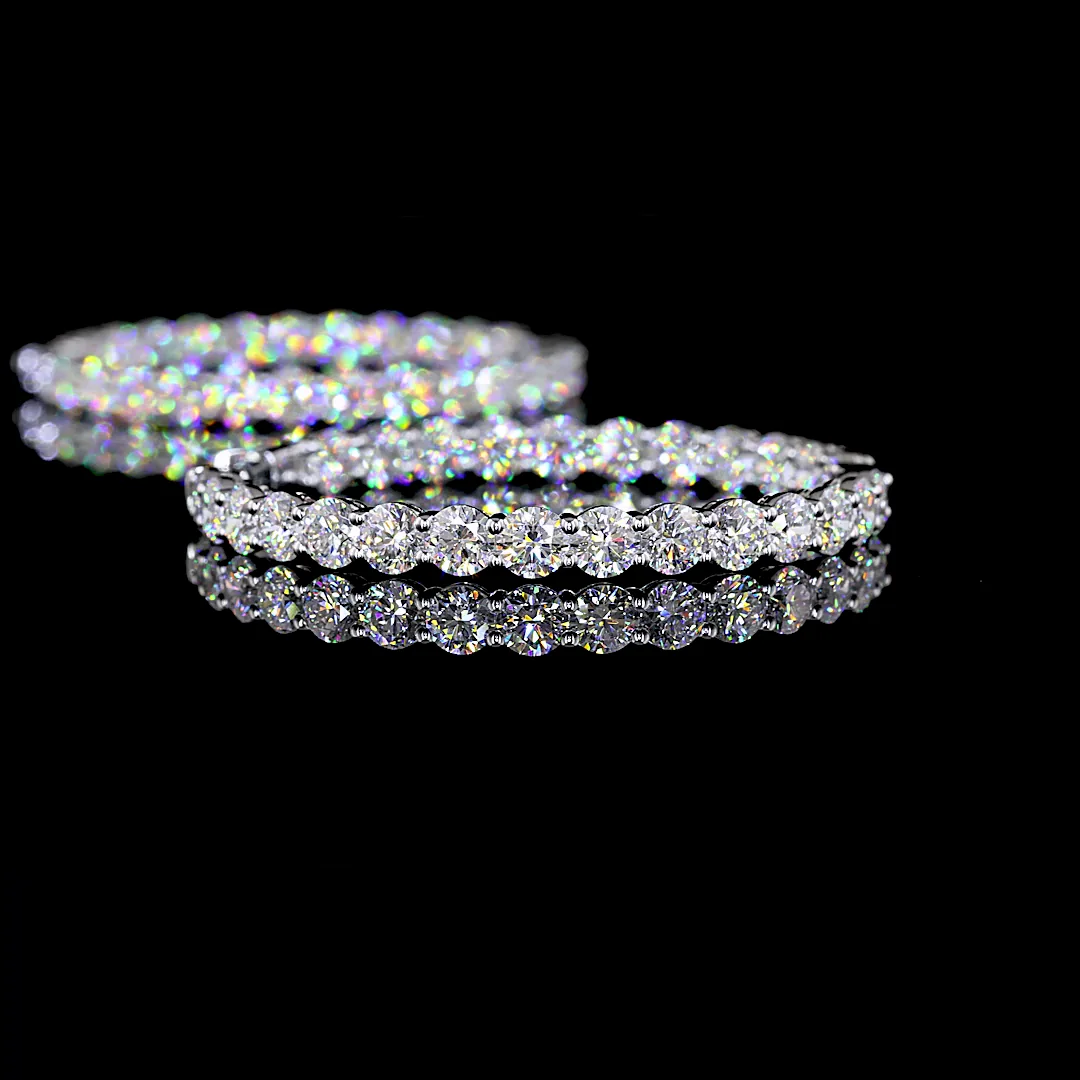 10.63 Cts 14k White Gold Round Shape Hoops Earring - Image 4