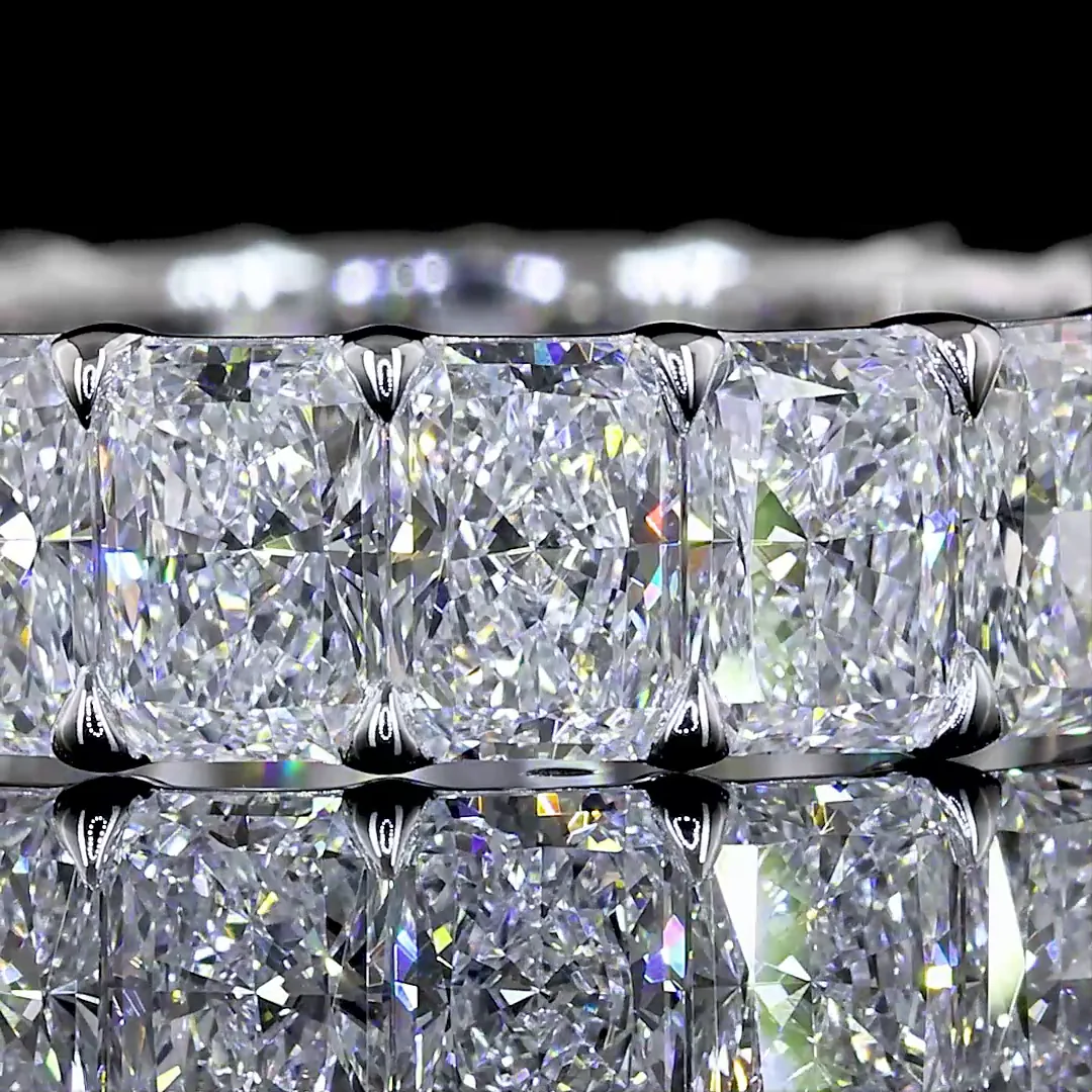 3.37 Cts 14k White Gold Radiant Shape Eternity Band Eternity Band - Image 3